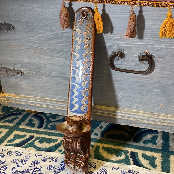 Boho Handmade Artisan Clay Pottery Candle Sconce - Picture 11 of 14